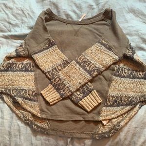 Free People Thermal Sweater Stitched Sleeves